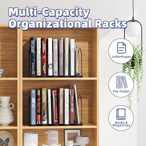 Desk File Sorter Organizer, 9 Section File Rack, Black - view 3