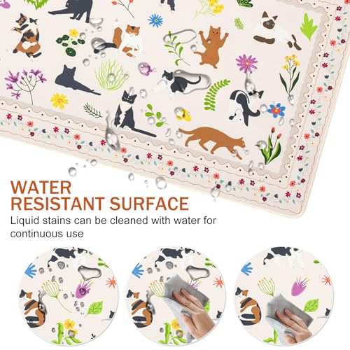 Cute Cat Desk Mat for Keyboard and Mouse,XXL Large Mouse Pad - view 3