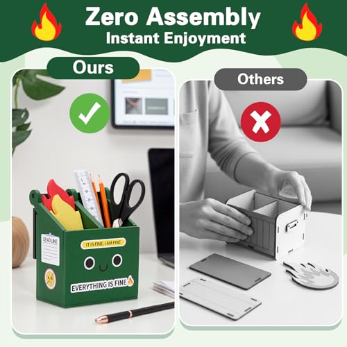 Dumpster Fire Pencil Holder with 100 PCS Flame Sticky Notes - view 4