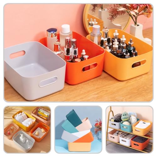 7pcs PP Plastic Shelf Basket with Handles, Stackable Storage Organizer - view 5