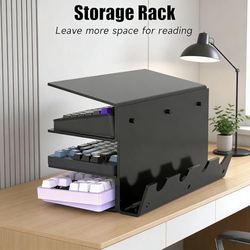 Keyboard Storage Rack, 3-Tier Vertical Acrylic Stand - view 6