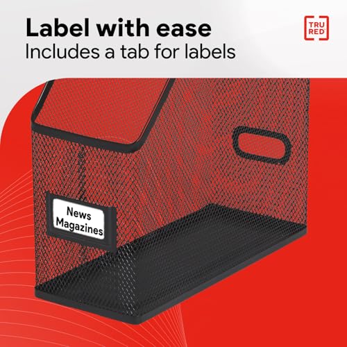 Staples Metal Magazine File Organizer, Black - Top - Loading Desktop File Holder with Handle, Holds Up to 1000 Sheets - view 4