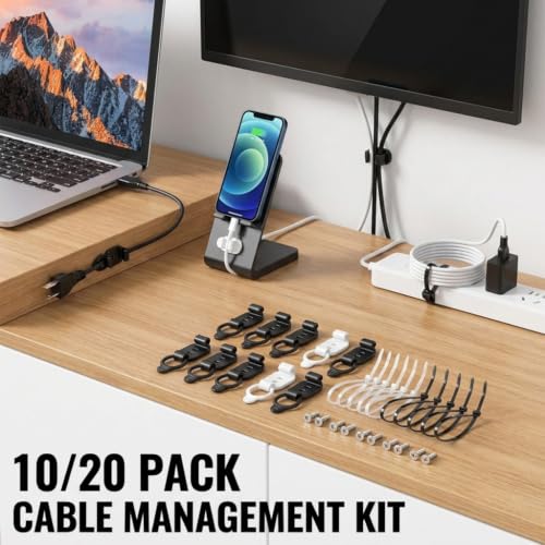 Adhesive cord guides for bedside and home office cable control needs - view 2