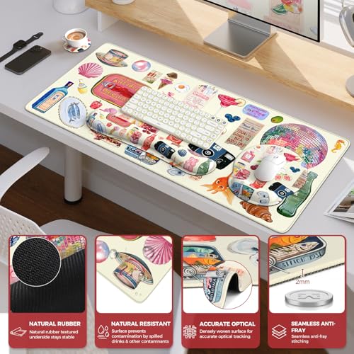 Desk Pad Mat, Large Mouse Pad and Keyboard Wrist Rest Set - view 5