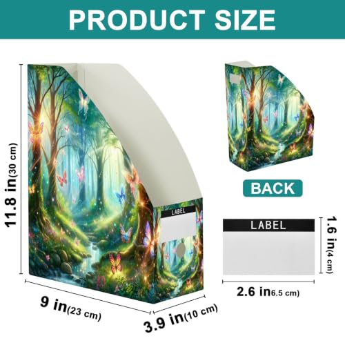 Foldable Magazine File Holders for Desk Shelf, 3 Pack Plastic - view 3