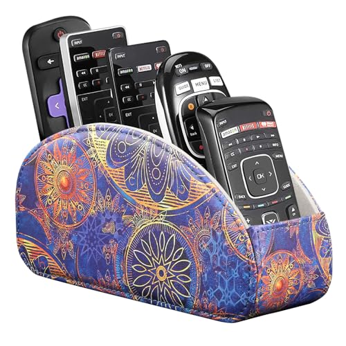 TV Remote Control Holder with 5 Compartments,Remote Caddy/Tray for Table