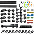 [261Pcs] Cable Management Kit, Cord Organizer, Complete Desk Cable Management Solution to Keep Desk Clean, Cable Organizer Accessories for Home Office Essentials, Black