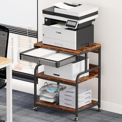 23.6"×18.9" Extra Large Printer Stand with Drawer & Wheels