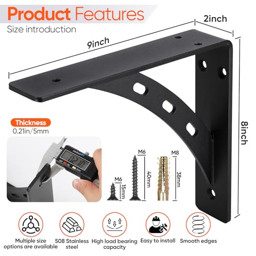 2-Pack Countertop Support Brackets 9"x8"x2" - view 2