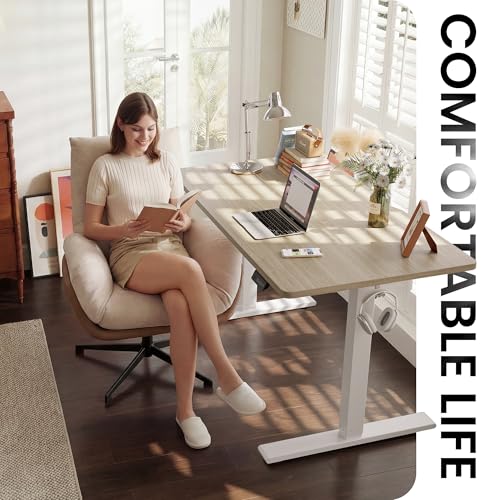Standing Desk 48x24 Inch Electric Height Adjustable, Light Walnut - view 3