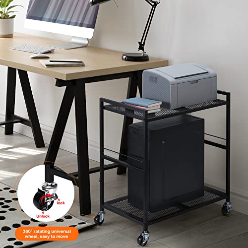 Computer Tower Stand with Wheels, Metal PC Stand for Floor Carpet, Black - view 6