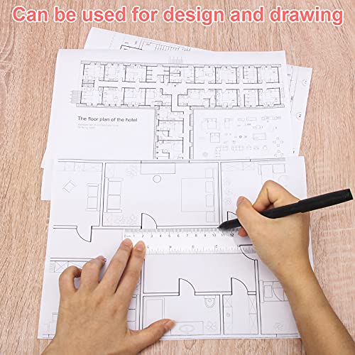 2 Pack 6 inch Clear Plastic Ruler Straight Shatterproof Transparent Rulers for Office Supply (Clear) - view 5