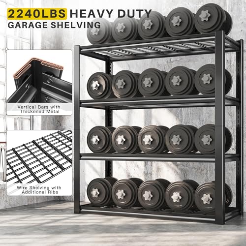 40" W Storage Shelves with Wire Mesh Panels for Garage Organization - view 4