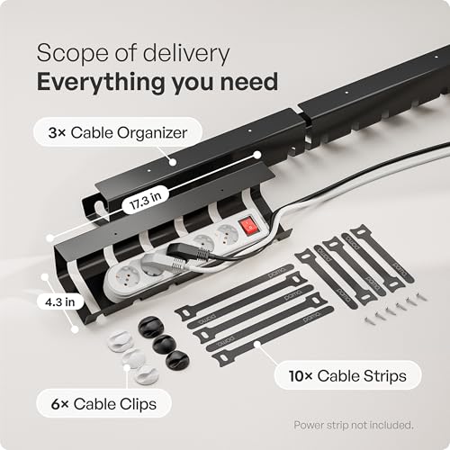 Cable Management Under Desk, Set of 3 - Black - view 3
