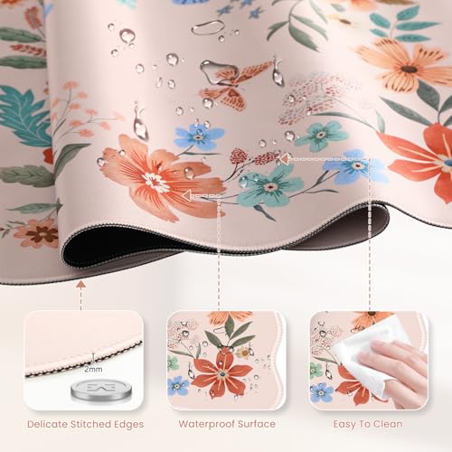 Cute Desk Pad for Desktop Setup, Large Keyboard Mat(Light Pink) - view 4
