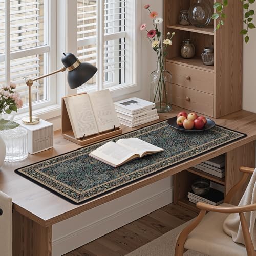 Desk Cover Mat, Office Mouse Pad,35.4x15.7in,Retro Black - view 7