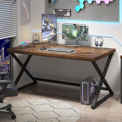 47" Computer Desk, Home Office Work Writing Study Desk, Rustic Brown - view 3