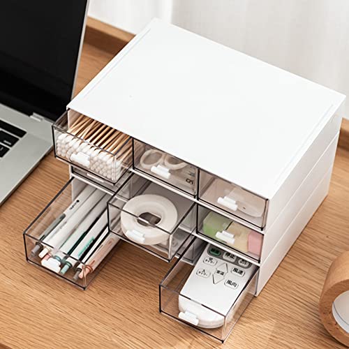 Desk Organizer-Stackable Storage Drawers, Desk Drawer Organizer Perfect For Collection Small Item/Cosmetic Office Supplies - 2 drawers (White) - view 5