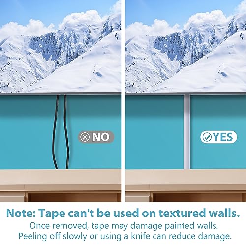 85in Cord Covers for 1-2 Wires on Wall, D-Shaped 1" W x 0.4" H, White - view 5