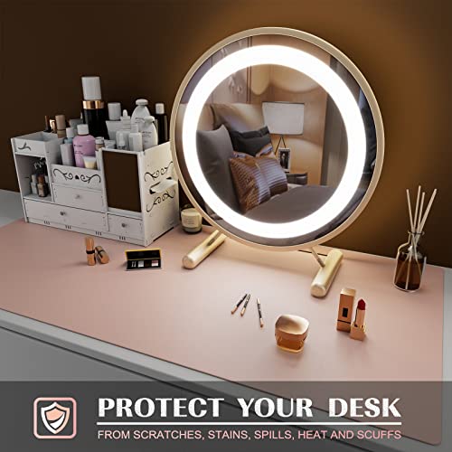 Large Office Desk Mat, Leather Mouse Pad (31.5"x15.7", Pink) - view 6
