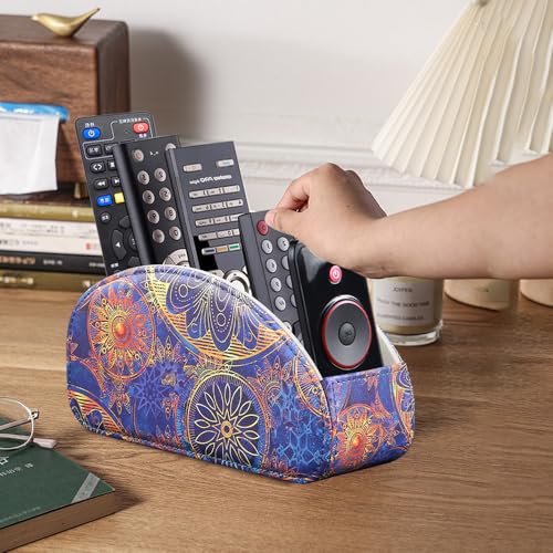 TV Remote Control Holder with 5 Compartments,Remote Caddy/Tray for Table - view 6