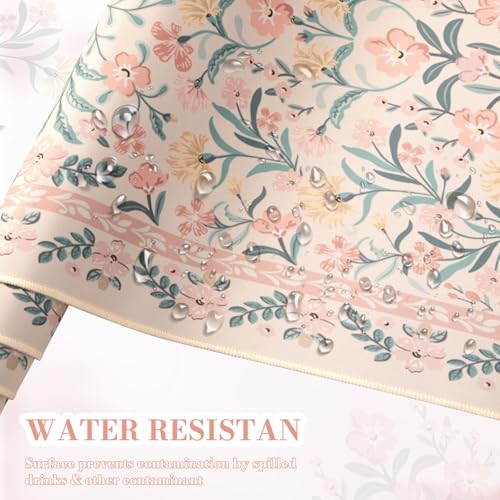 Desk Mat,Mouse Pad for Office Desk,35.4x15.7in,Pink Floral - view 5