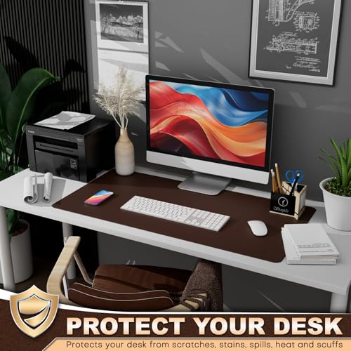 Desk Protector Mat and Pad for Office (Dark Brown, 15.7"x31.5") - view 3