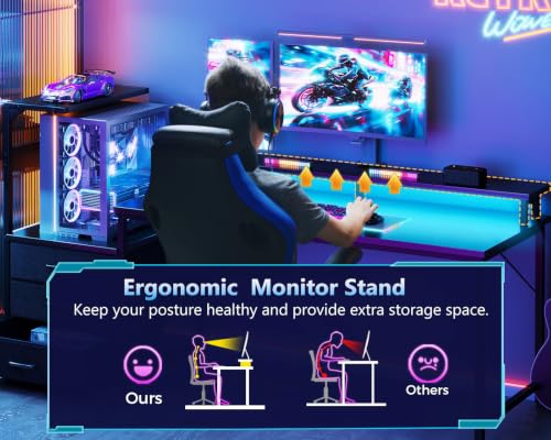 Gaming Desk with PC Display Stand, Reversible for Gaming Setup, 63 inch - view 6