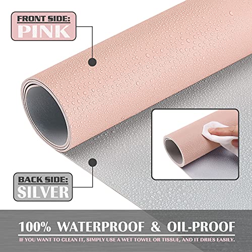 Large Office Desk Mat, Leather Mouse Pad (31.5"x15.7", Pink) - view 3