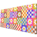 Pink Desk Mat Trendy Checkered Aesthetic Desk Pad Computer Large Mouse Pad Aesthetic Desk Accessories Office Gifts for Her Cute Keyboard and Mouse Pad Desk Computer Mat 31.5 X 11.8 in
