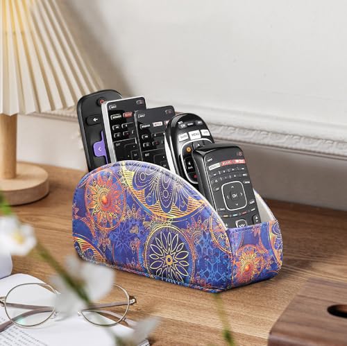 TV Remote Control Holder with 5 Compartments,Remote Caddy/Tray for Table - view 4