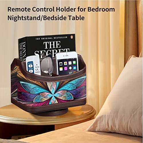 360° Rotatable Remote Control Holder,PU Leather TV Remote Caddy for Table - view 5