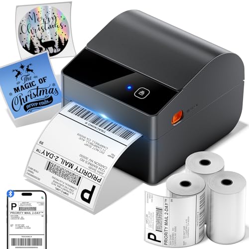 Bluetooth Shipping Label Printer with 750 Pcs Labels