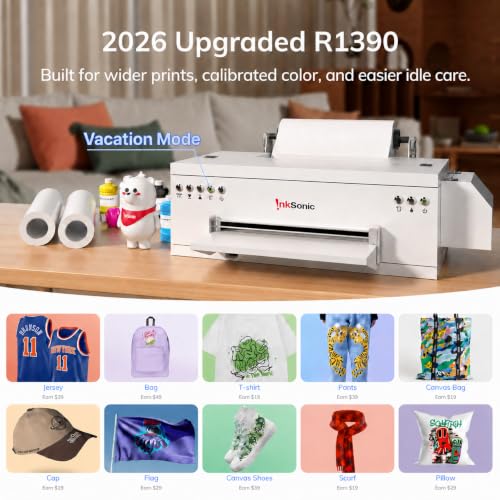 InkSonic 13" R1390 DTF Printer Machine Bundle with Oven & Laptop - view 2