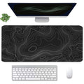 Topographic Mouse Pad, Extended Gaming (35.4x15.7 in), Desk Mat Laptop Waterproof Decor Writing for Work, Game, Office, Home - Topographic Contour