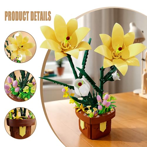 Lily Flowers Building Blocks Set for Women Adults and Girl(296 PCS) - view 3