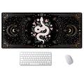 Large Mouse Pad, Boho Snake Witch Desk Mat for Desktop, Women Girls Waterproof Gaming Mousepad, Moon Phases Computer PC Laptop Protector Writing Pads for School Office Home 35.5" x 15.7"