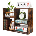 Mass Desktop Bookshelf Freestanding Wooden Countertop Bookcase Accessories Organizer Display Rack Dorm Desk Storage Shelf