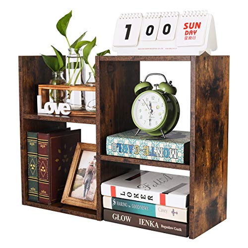 Mass Desktop Bookshelf Freestanding Wooden Countertop Bookcase Accessories Organizer Display Rack Dorm Desk Storage Shelf