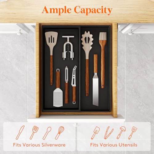 Utensil Organizer for Kitchen Drawer, Expandable Cooking Tray - view 2