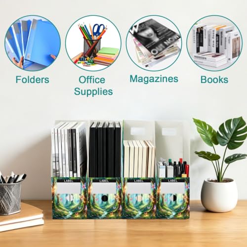 Foldable Magazine File Holders for Desk Shelf, 3 Pack Plastic - view 7