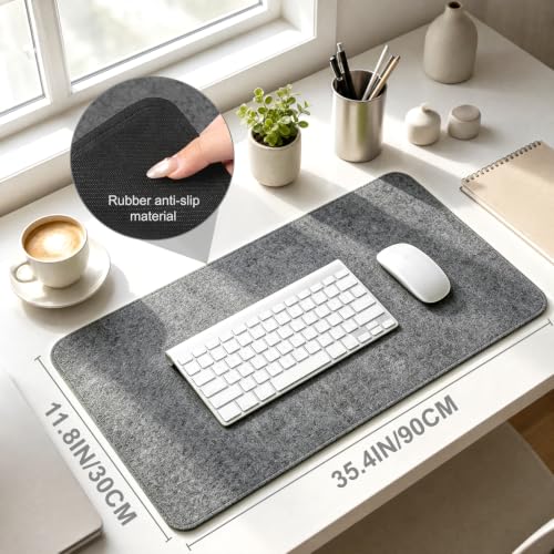 Large Felt Desk Mat for Keyboard and Mouse，Computer Desk Pad Protector - view 2