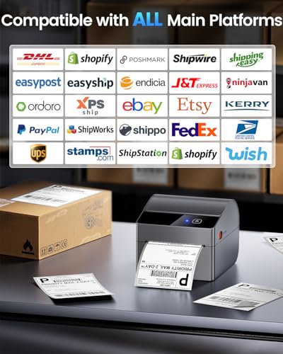 Bluetooth Shipping Label Printer with 750 Pcs Labels - view 7