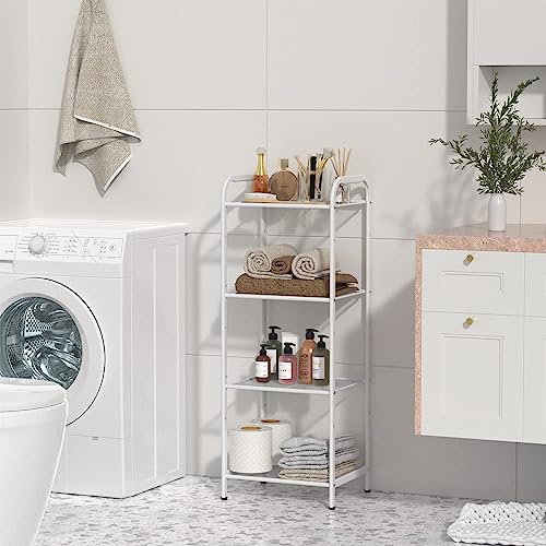 4 Tier Standing Shelf Units for Kitchen Storage Rack, White - view 2
