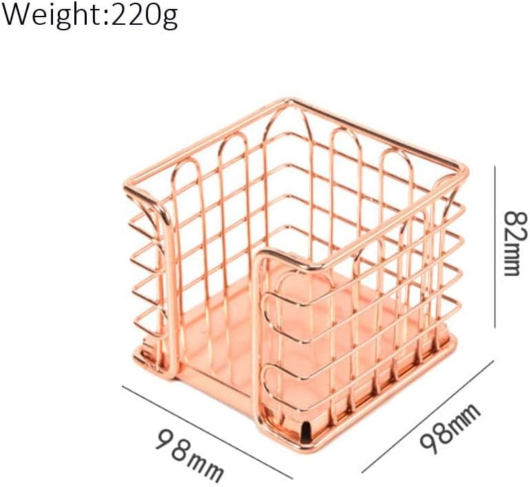 Rose Gold Self-Stick Note Pad Holder Memo Note Cube Holders for Office Home Schools Desk Supplies - view 2