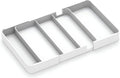 Shallow Desk Drawer Organizer, 1.73" Modular Expandable Tray | White Divider Bins For Office Stationery, Makeup & Kitchen Utensils, Fits 4.4cm Low-Profile IKEA Alex, BPA-Free PET.