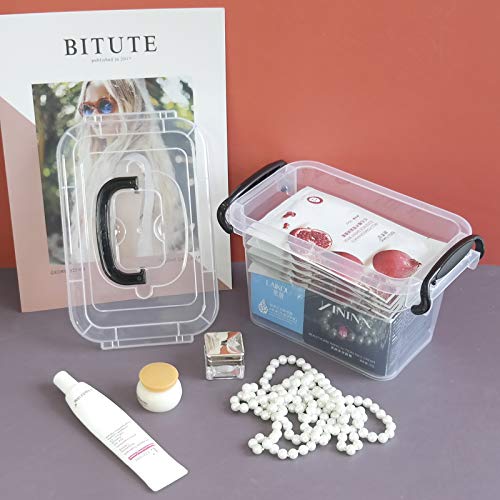 1.5 L Plastic Clear Storage Box, Multi-Purpose Bin with Lid, 6-Pack - view 6