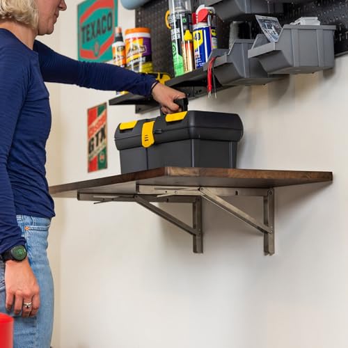 Wall Mounted Folding Workbench, 40x18 in, Holds 200 lbs - view 2