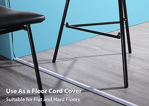 85in Cord Covers for 1-2 Wires on Wall, D-Shaped 1" W x 0.4" H, White - view 6