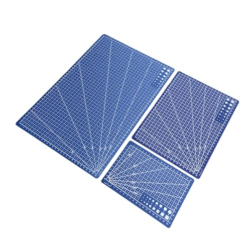 3Pcs PVC Cutting Mat Set Non Slip Blue Craft Board
